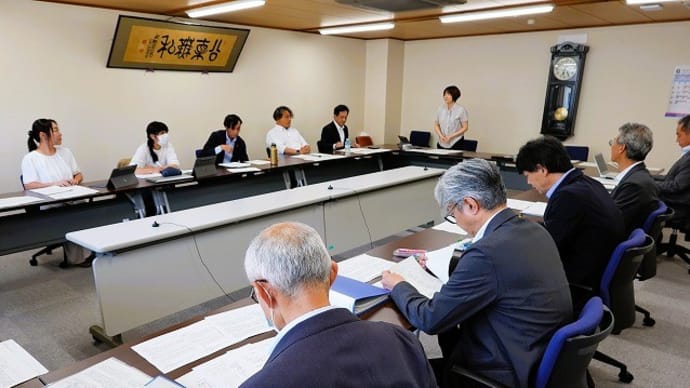 議会全員協議会&日岐と小舟上空からの風景