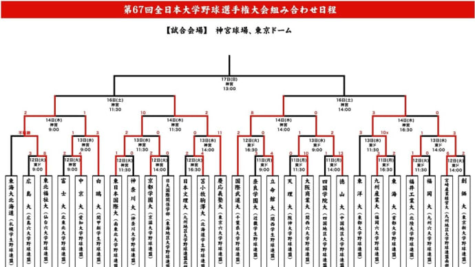 第67回 全日本大学野球選手権 ベスト4