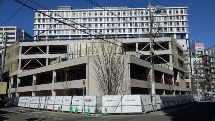 川越駅西口のホテル　南側の建物が姿を現し、本体との通路も設置
