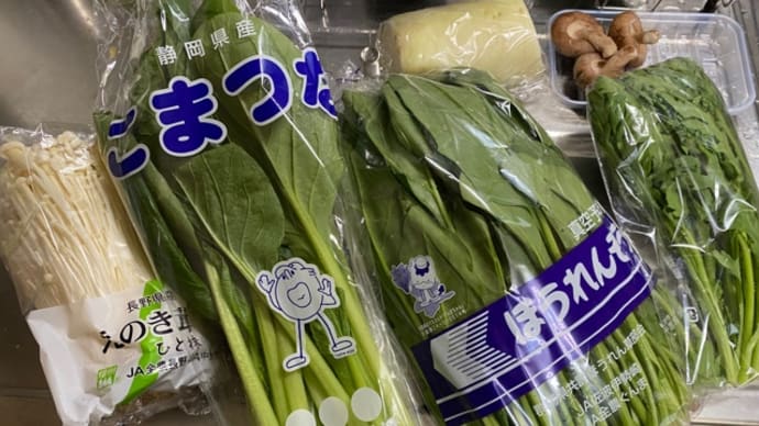野菜が安いから嬉しくて買い過ぎ買い過ぎ。早く処理しなくては。