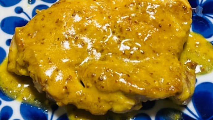 【晩ごはん】ハニーマスタードチキン*人参コーンのピラフ