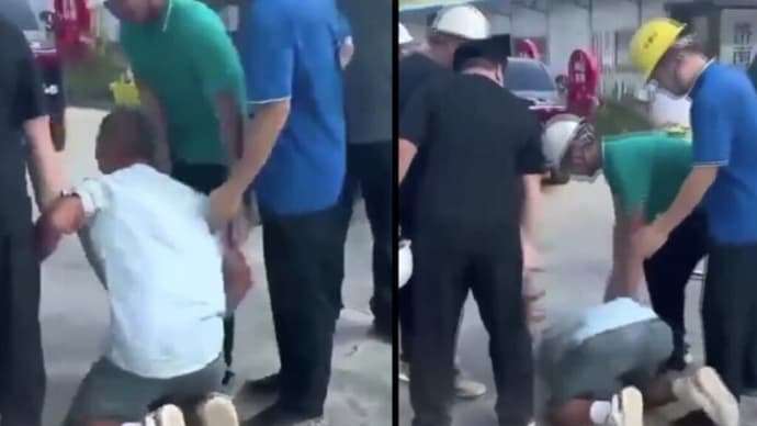 「給料をくれ」 土下座して懇願する中国の建築労働者