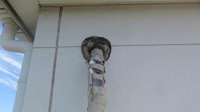 千葉県：船橋市前原西にて、既存エアコンに配管カバー追加と1Fエアコン入替え工事
