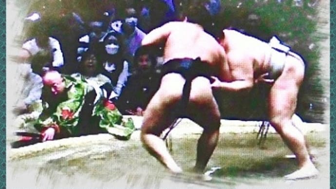 大相撲１月場所７日目、幕内の取り組みで行司が力士とぶつかり転倒するハプニング