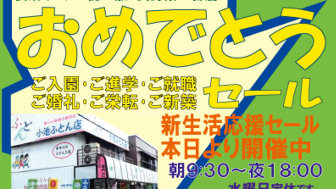 新生活応援セールおふとんのご紹介