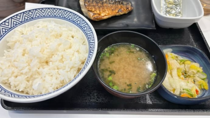 5月初日は塩さば定食朝ゴハン。