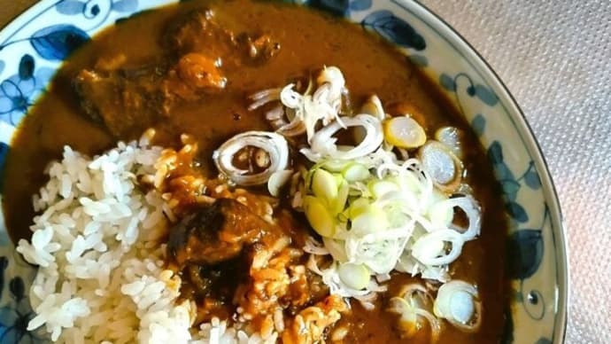 ネギカレーと梅酒。