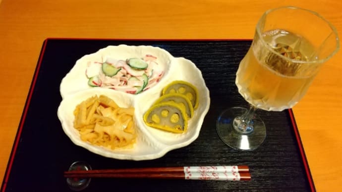 夕食と長野白ワイン