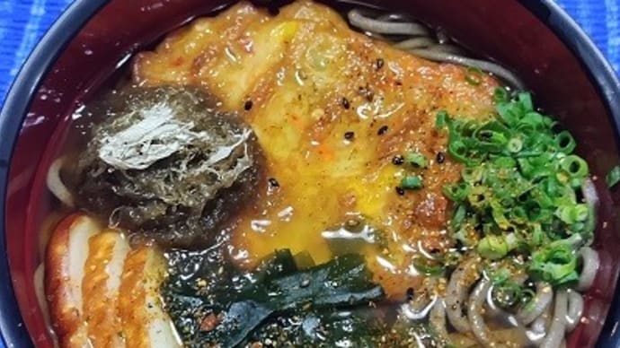 【06/18昼食】かき揚げ蕎麦、ヤマサ蒲鉾のを使ったんだね：D