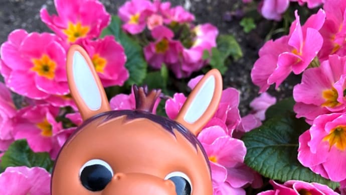 ロバくんと見つけたピンクの花
