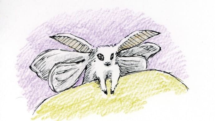 2013年09月18日習作模写等白い蛾アナログイラスト。さいはてりと。