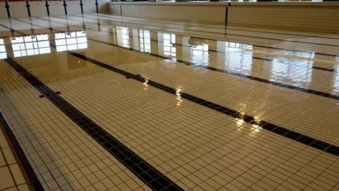 50mプール補修工事【注水開始】