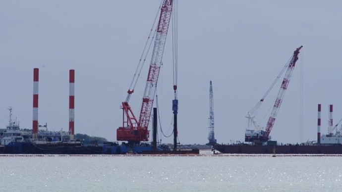大浦湾の工事状況を観る(20241205ー②)