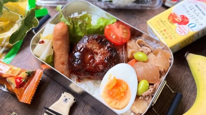今日の2食弁当~ハンバーグ弁当&おにぎりパック