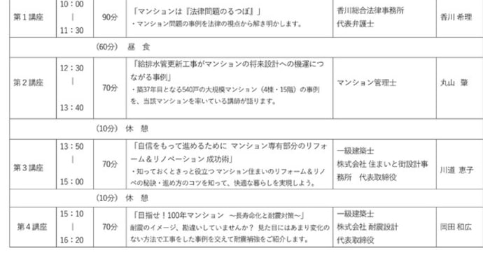 「NPO日住協 マンション管理大学」 2024年8月開講