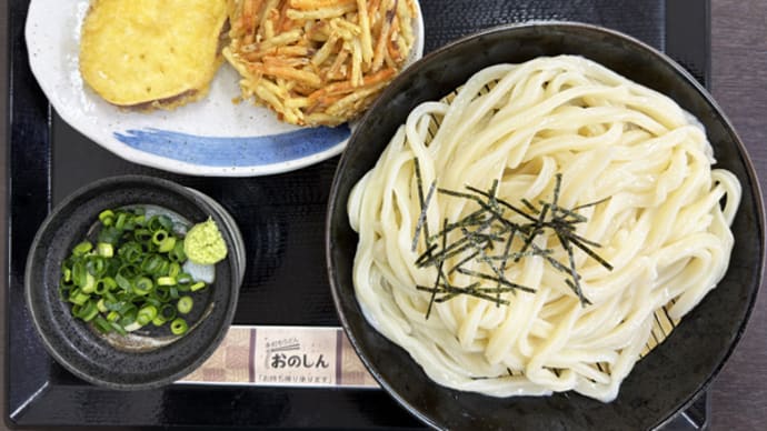 手打ちうどん おのしん@笠岡市「ざるうどん ごぼうのかきあげ」