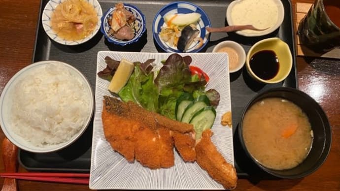 サラメシ・サーモンフライ定食@笹弥