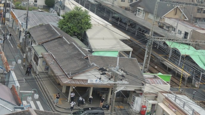 近鉄郡山駅を上から見ると・・