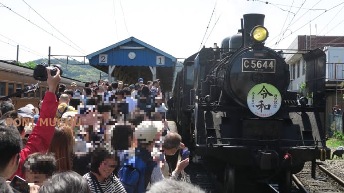 「令和」改元記念ＳＬ列車　大井川鉄道新金谷駅　（２０１９年５月　あの年の春）