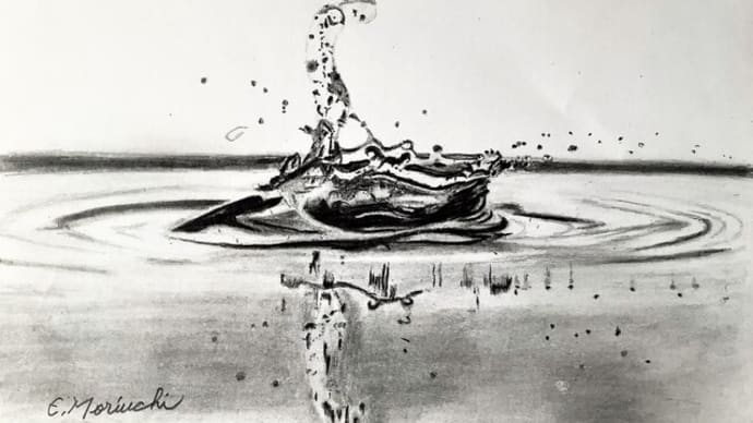 鉛筆画「水飛沫」A4