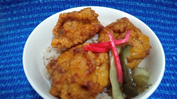 熊本ハーブ鶏唐揚げなお総菜で昼食、これが超お買い得だったんだね:P