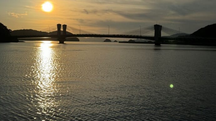 夕暮れの芦北大橋