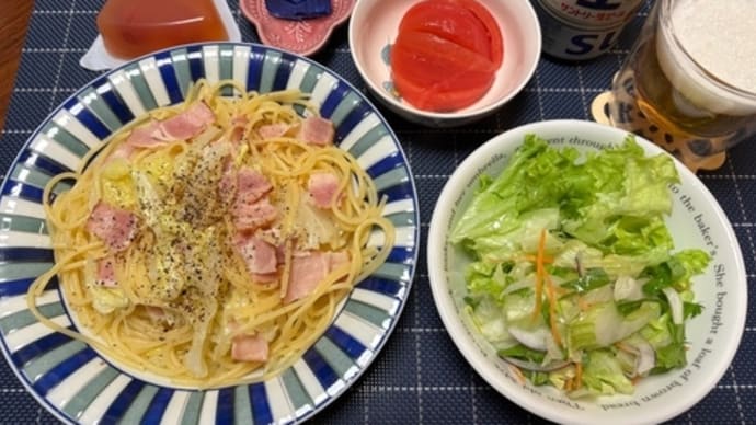 キャベツとベーコンのペペロンチーノ