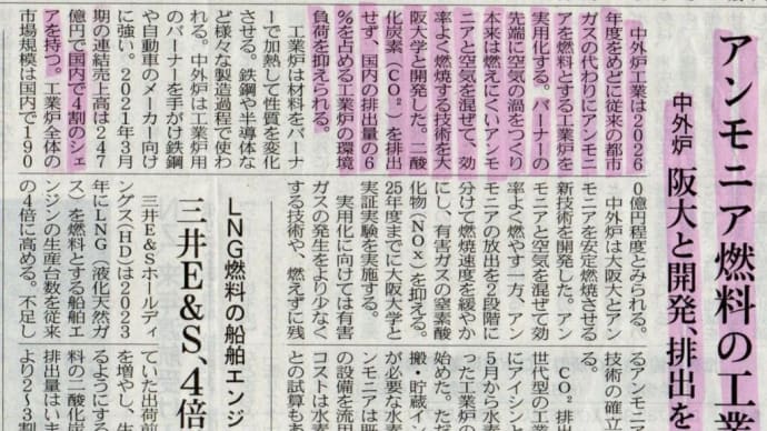 アンモニア燃料の工業炉