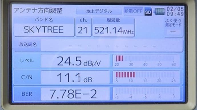 千葉県:松戸市上本郷にて、突然の受信不良点検手直しへ