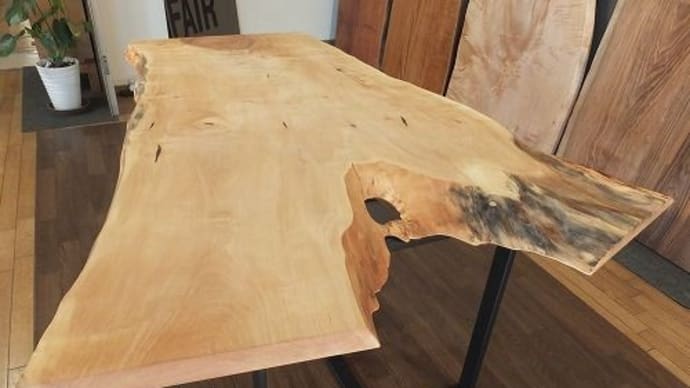861、木そのまんまを感じられる栃の一枚板テーブル。 なんだか温かみもあるんですよね。 一枚板と木の家具の専門店エムズファニチャーです。