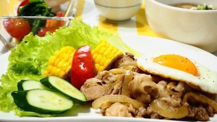 時短レシピ♪ポーク焼き肉プレート&あえるだけお惣菜♪