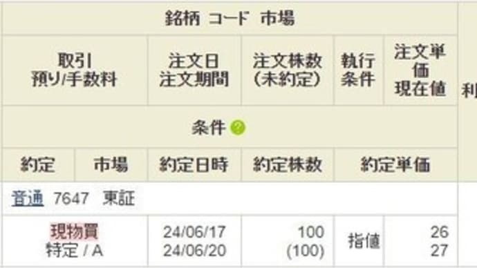ボロ株 7647 音通 100株買い アゲ方向で期待大