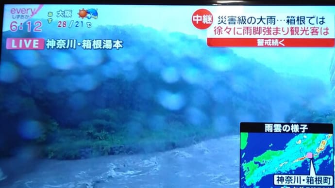 伊豆地方でも台風の風が強く吹いています