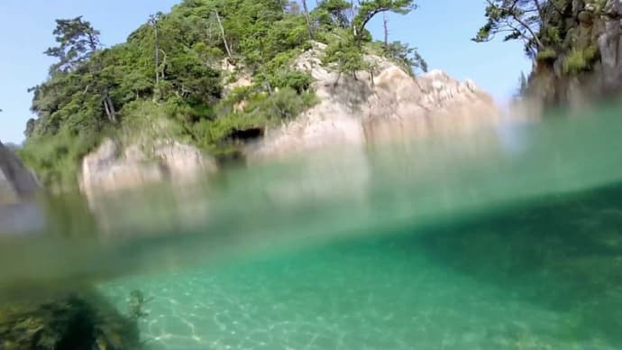 透明度抜群の海に感動_山陰の浦富海岸でシュノーケリングその2