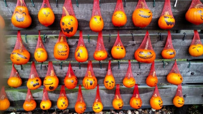 もりおか歴史文化館前広場のハロウィン飾り