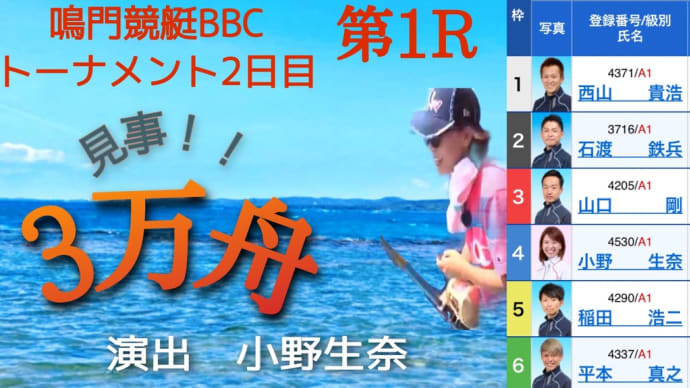 小野生奈選手 休明け初勝利!3万舟演出!