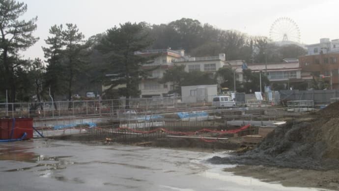  淡路島・岩屋港の2023年末時点の様子・・・公園再整備中
