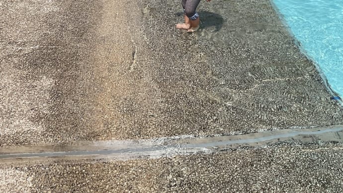 孫を連れて水遊び あいかわ公園 Aug 2024