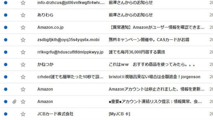 最近の 迷惑メール