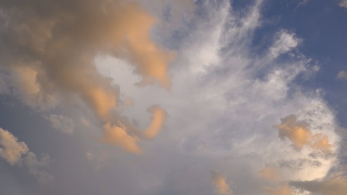 夕方の江戸川散歩(雲の様子がおもしろかったので)