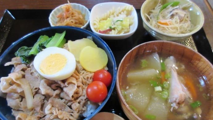 5回目「コミュニティ・カフェCOMMONS(こもんず)」で、普通盛りのご飯は1合。ボリュームの日替わりランチとコモンズパフェ