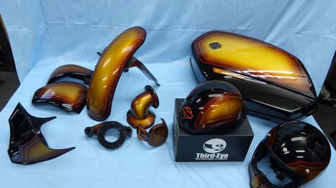 ローライダーSTタバコフェード、パーツペイント完成\(^o^)/ 1/2