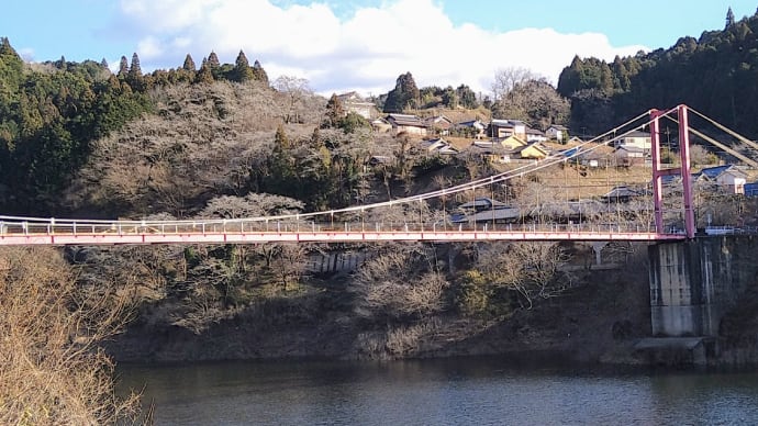 月ヶ瀬「桃香野散策」その1、二つの橋が見える「雲景山」に登る…