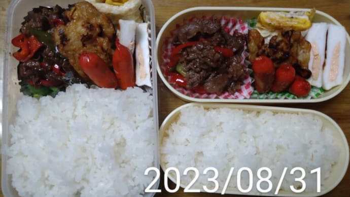 我が家のお弁当(∩´∀`)∩ワーイ 2023/08/31とその前