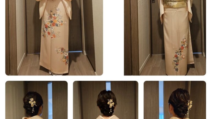 令和7年3月17日出張着付けは堺市北区、訪問着の着付&ヘアセットのご依頼でした。(担当は坂田・福井、ヘア研)