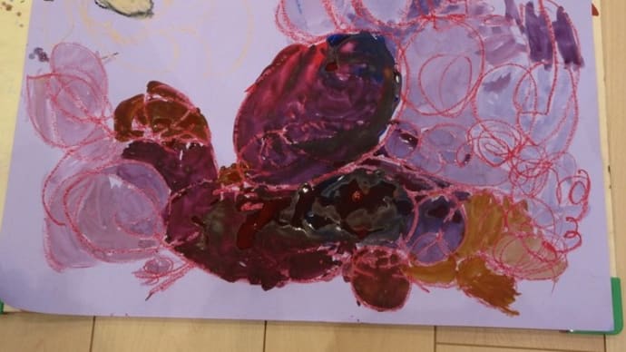 幼稚園 年中さんの絵画教室「芋ほり」201111