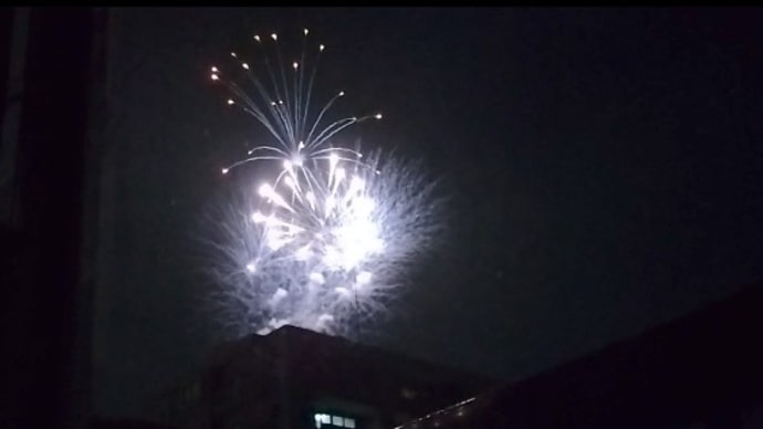 自宅で花火とうなぎ