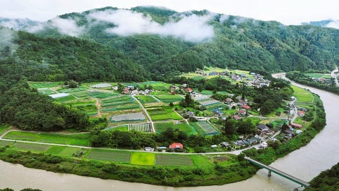 大日向地区県営中山間総合整備事業&大日向上空からの風景