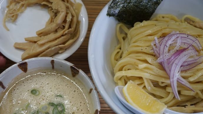 20073 DOG HOUSE 「つけ麺」@富山 3月16日 今季初のつけ麺は今日がプレスタート! この平打ち麺がめっちゃ美味しい!