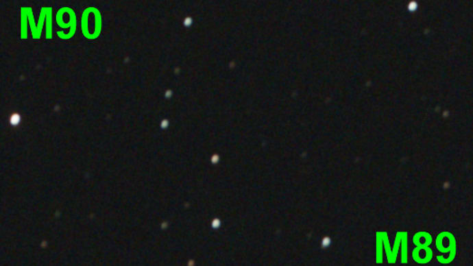 電視観望の記録041(おとめ座M89楕円銀河、M90渦巻銀河）